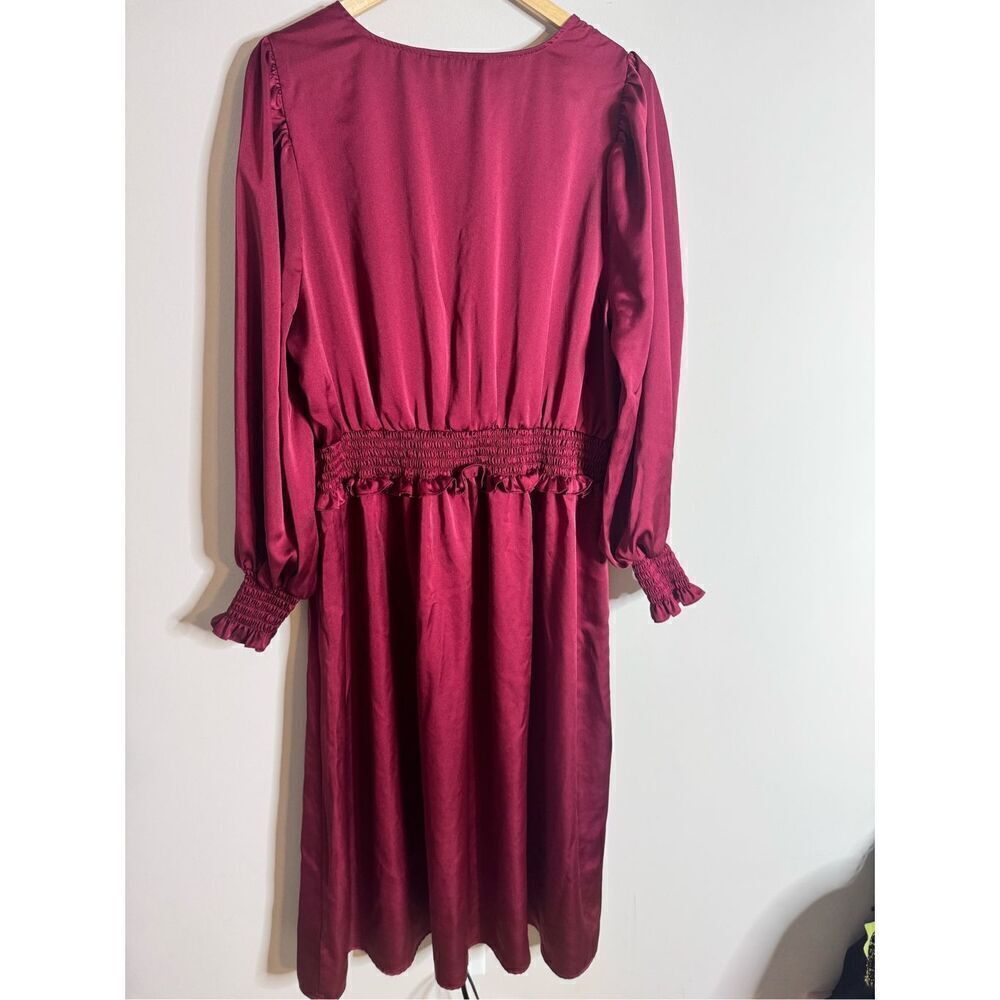 Eloquii Elements Red Smocked Waist Midi Dress Sz … - image 8